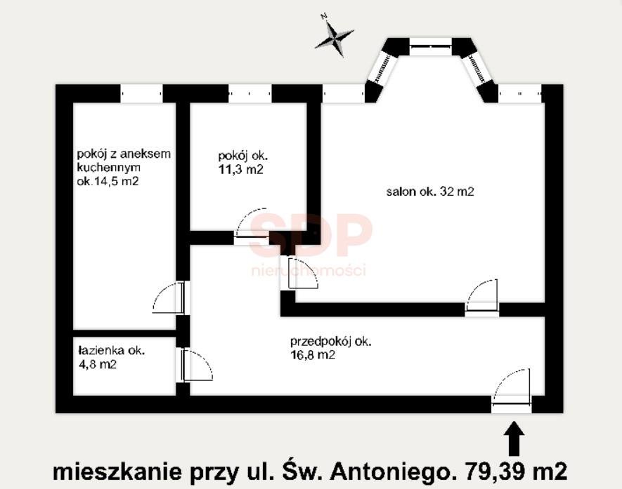 Mieszkanie trzypokojowe na sprzedaż Wrocław, Stare Miasto, Stare Miasto, św. Antoniego  79m2 Foto 8