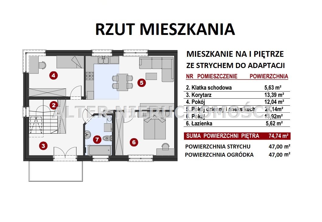 Mieszkanie trzypokojowe na sprzedaż Porosły  78m2 Foto 4