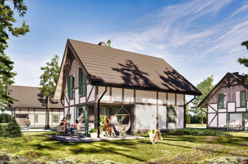 Urokliwy dom nad jeziorem Lubowisko, 73 m², taras Skorzewo, 22  73m2 Foto 1