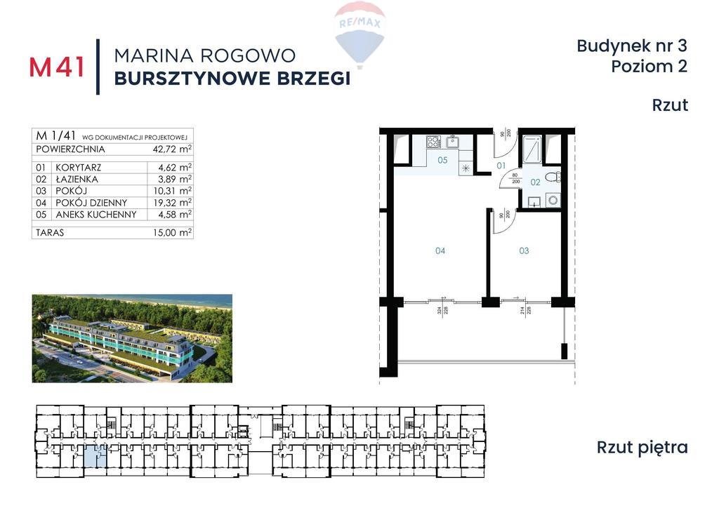Mieszkanie dwupokojowe na sprzedaż Rogowo  43m2 Foto 2