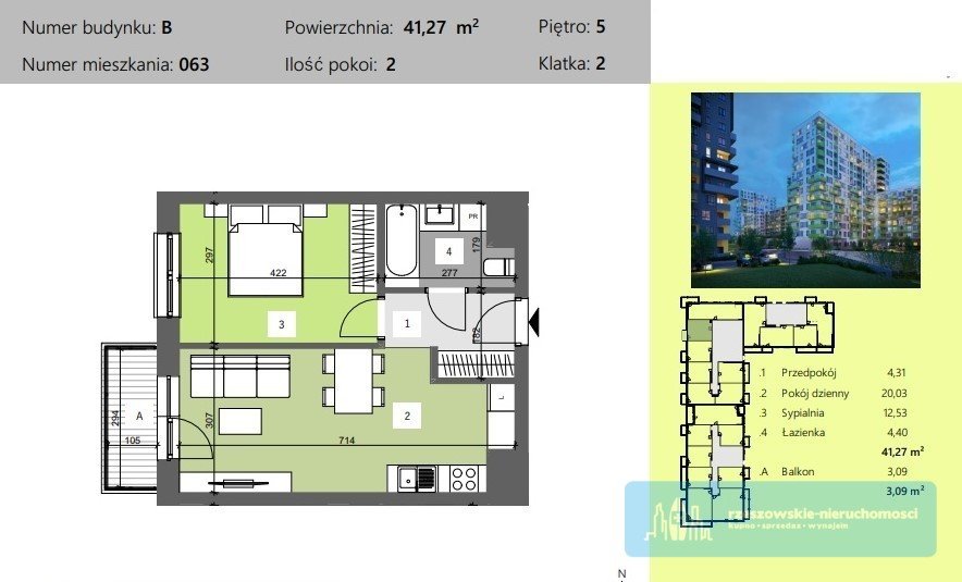 Mieszkanie dwupokojowe na sprzedaż Rzeszów, Technologiczna  41m2 Foto 3