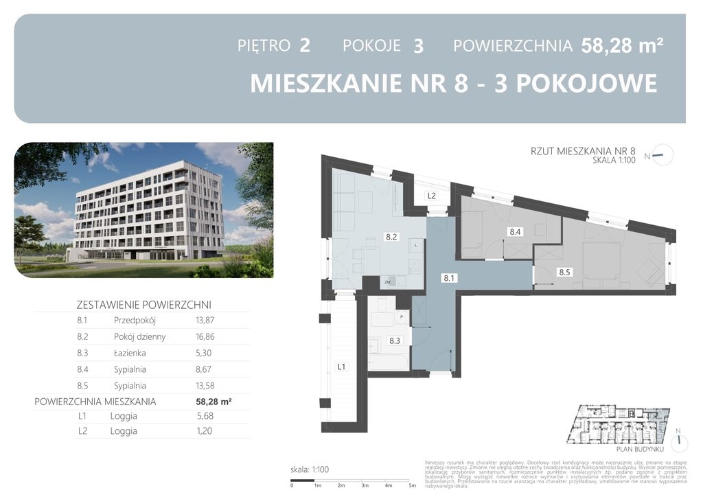 Mieszkanie trzypokojowe na sprzedaż Rzeszów, Pańska  58m2 Foto 2