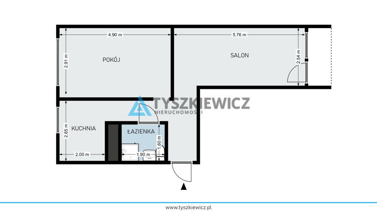 Mieszkanie dwupokojowe na sprzedaż Miastko, gen. Wybickiego  44m2 Foto 2