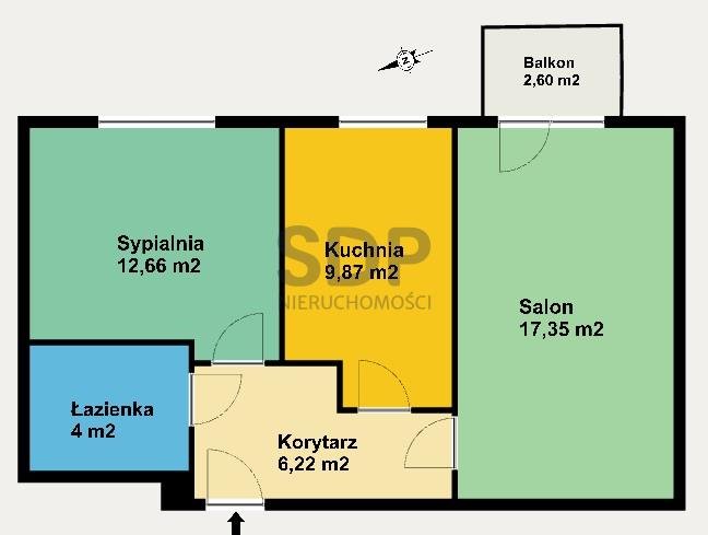 Mieszkanie dwupokojowe na sprzedaż Wrocław, Psie Pole, Zawidawie, Zielna  50m2 Foto 3