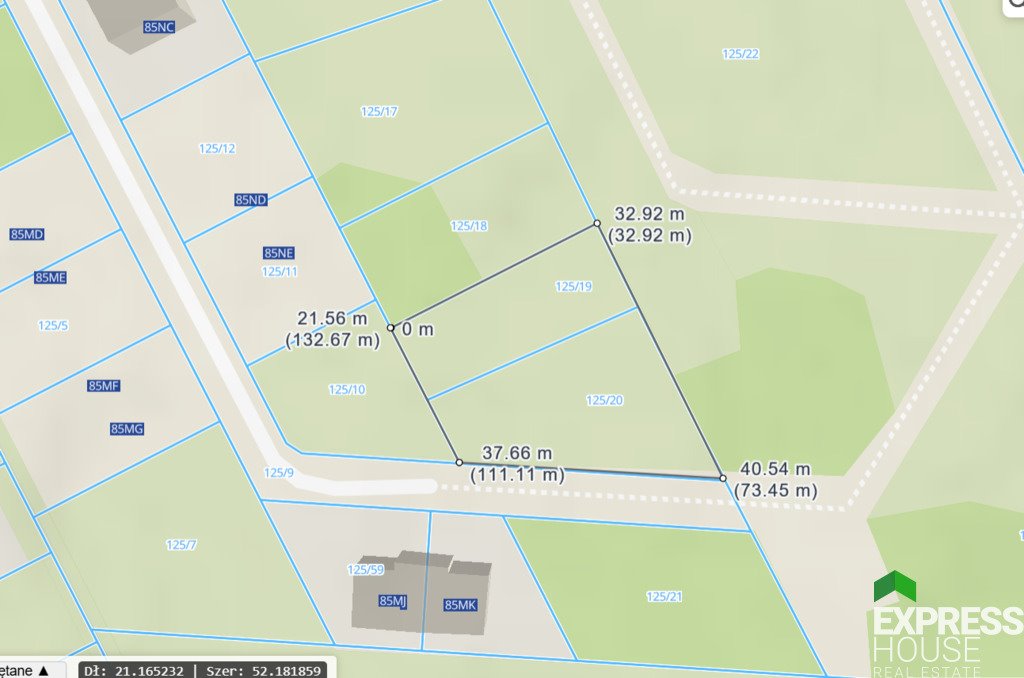 Działka pod zabudowę bliźniaczą w Wawrze, media, 1028 m² Warszawa, Wawer, Borowiecka  1 028m2 Foto 1