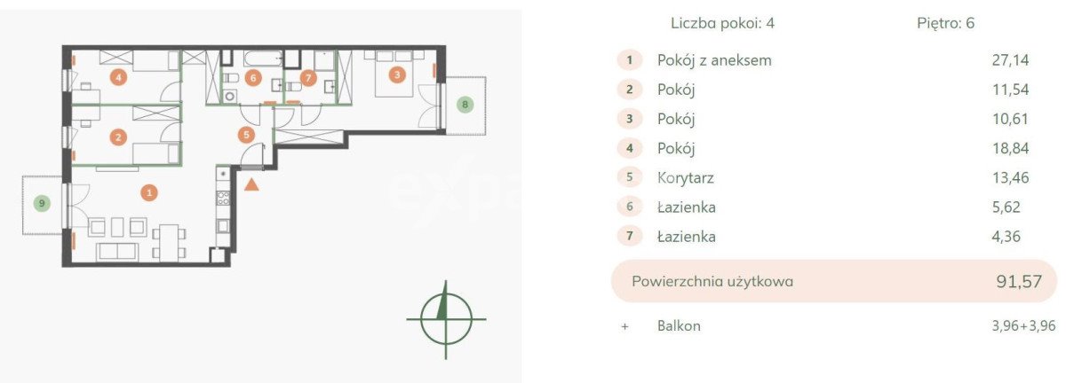 Mieszkanie czteropokojowe  na sprzedaż Kraków, Zabłocie, Portowa  92m2 Foto 6