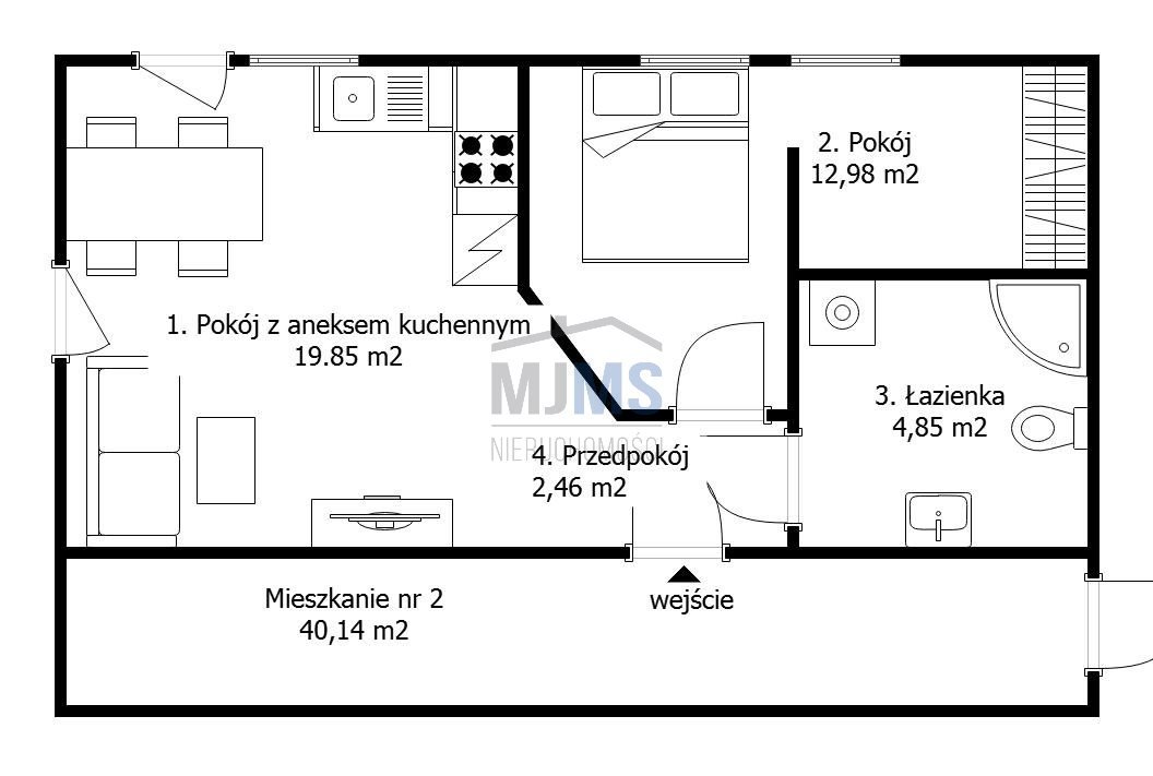 Mieszkanie dwupokojowe na sprzedaż Swarzewo, Różana  40m2 Foto 7