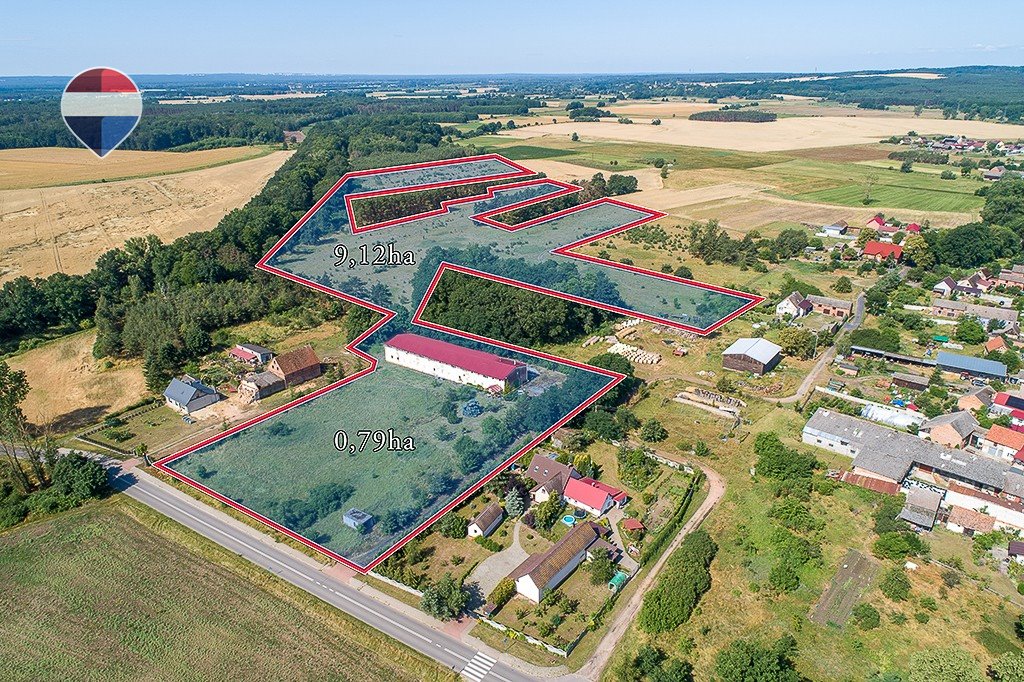 Działka 9,91 ha z magazynem i mieszkaniem w Ostrzycach Ostrzyce  99 100m2 Foto 1