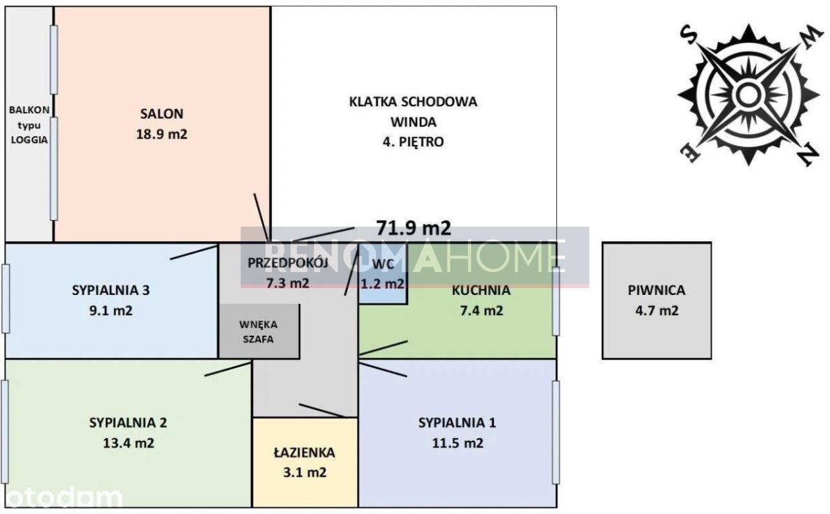 Mieszkanie czteropokojowe  na sprzedaż Wałbrzych, Podzamcze  72m2 Foto 15