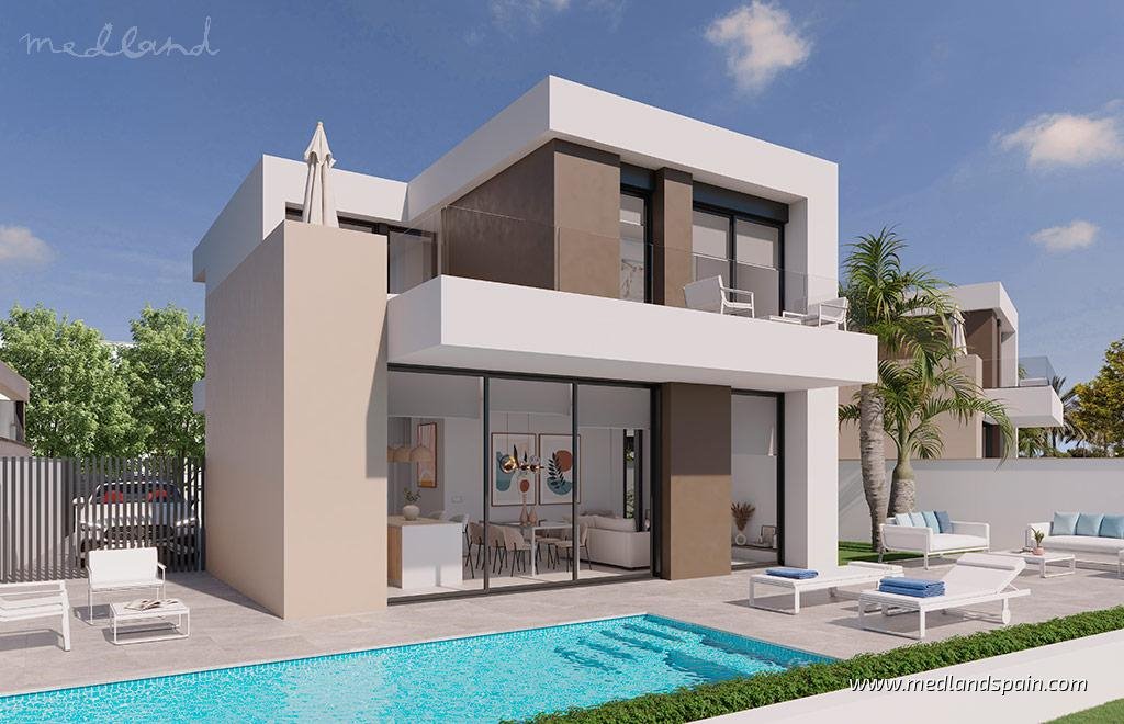 Nowoczesna willa z basenem i solarium na Roda Golf Hiszpania, Murcia  140m2 Foto 1