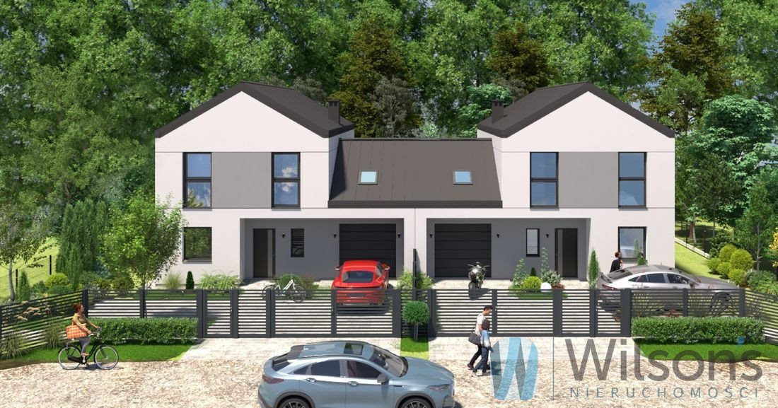 Nowoczesny dom bliźniak z 7 pokojami i ogrzewaniem podłogowym Bobrowiec  151m2 Foto 1