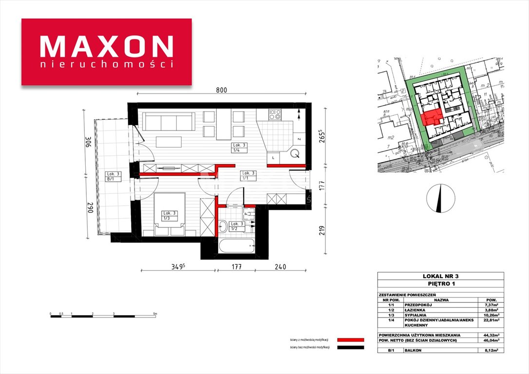 Mieszkanie dwupokojowe na sprzedaż Marki, ul. Sowia  44m2 Foto 1