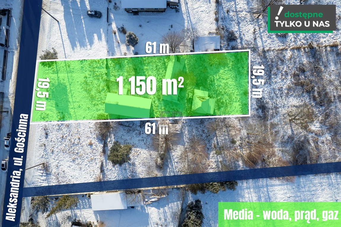 Działki budowlane w Aleksandrii, 1150 m2, media, cicha okolica Aleksandria  1 150m2 Foto 1