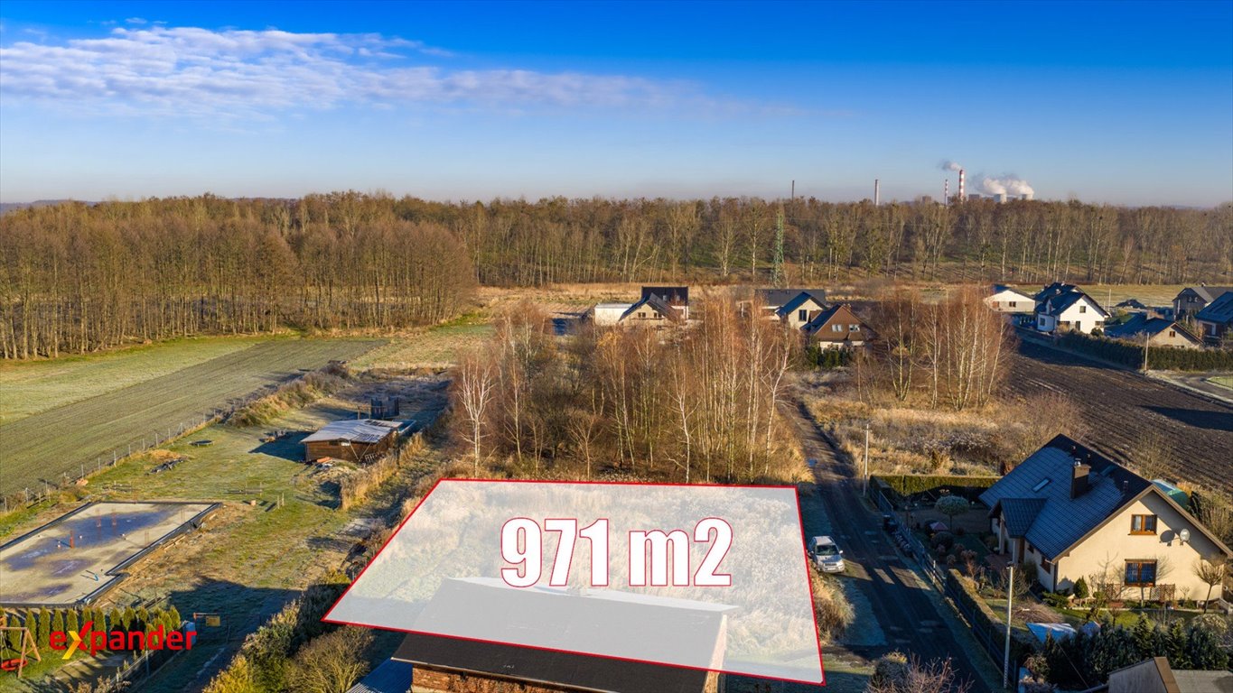 Działka 971 m² z widokami na łąki, media, szybki dojazd Orzesze, Motyla  971m2 Foto 1