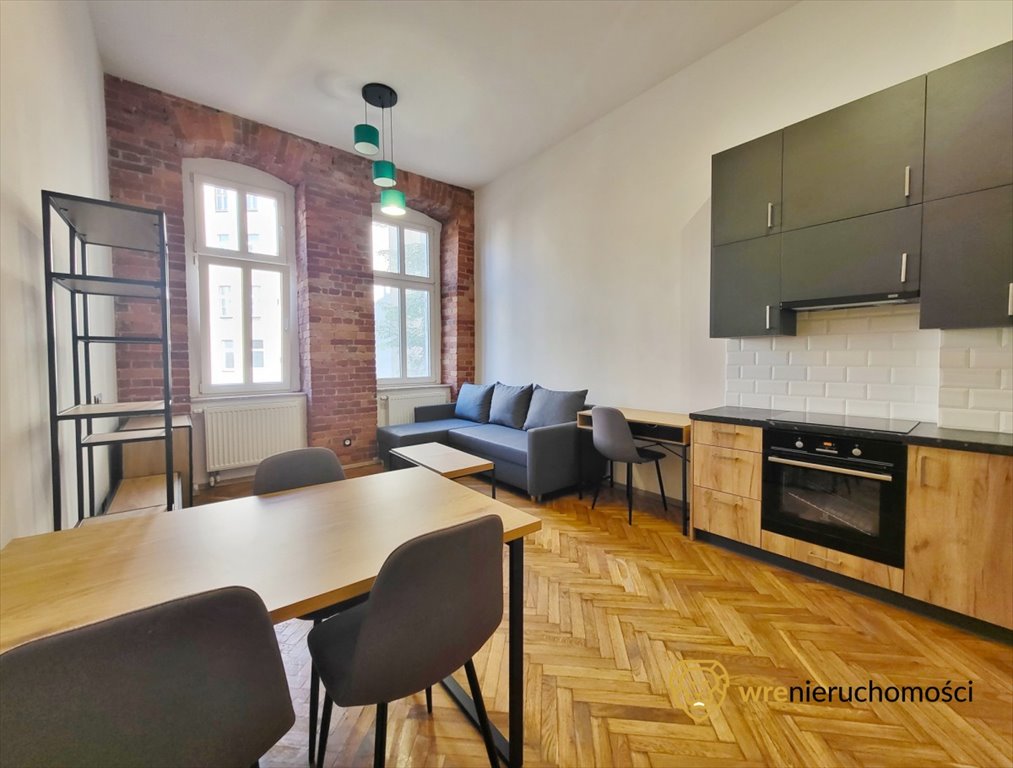 Loftowa kawalerka 27 m2 z cegłą, blisko komunikacji Wrocław, Krzyki  27m2 Foto 1