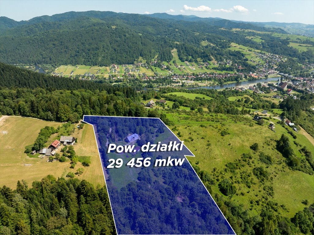 Kompleks działek z domem i WZ w Pieninach, 29,5 ha Nowotarski, Lubań 17  29 456m2 Foto 1