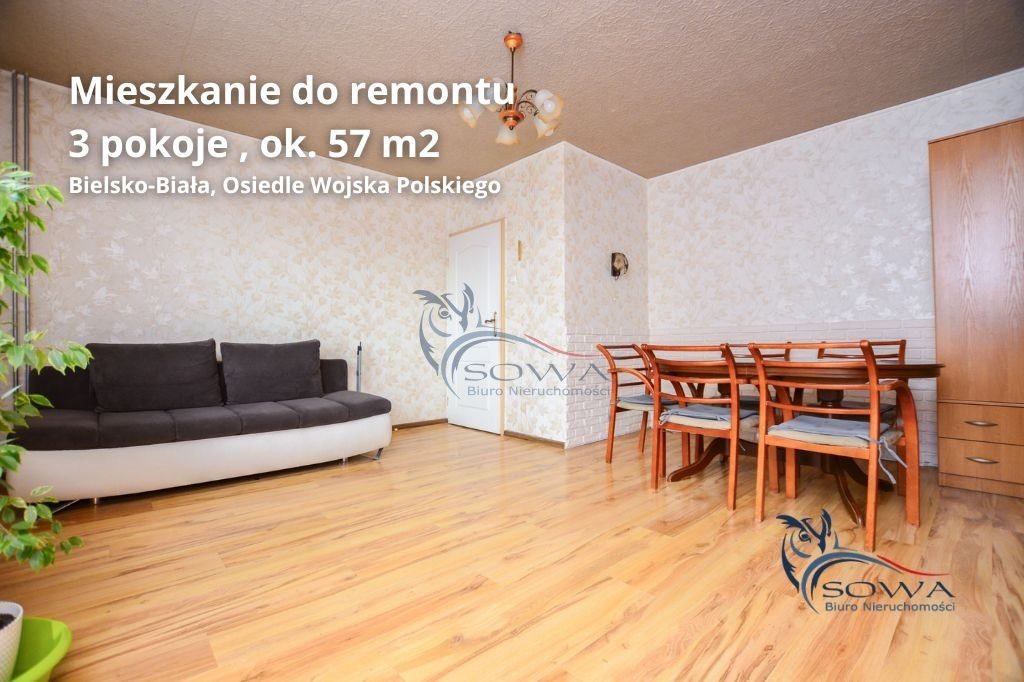 Polecam funkcjonalne 3-pokojowe mieszkanie 57 m² z balkonem i widokiem Bielsko-Biała, Osiedle Wojska Polskiego  57m2 Foto 1