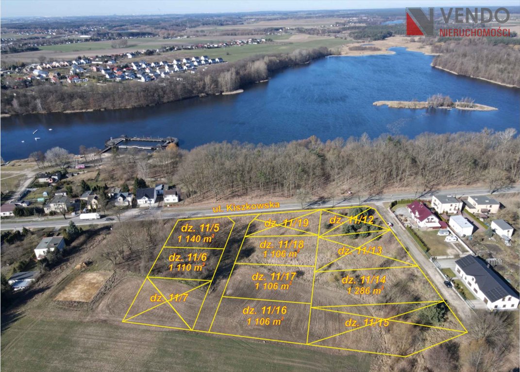 Działka pod dom w Pobiedziskach, 1106 m², blisko jeziora Pobiedziska, Kiszkowska  1 106m2 Foto 1