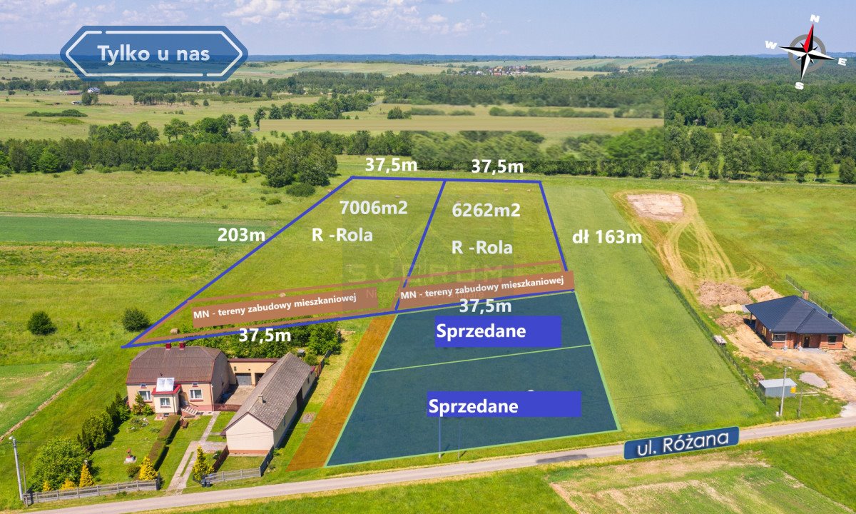 Działka budowlana na sprzedaż Pustkowie Lgockie, Różana  7 006m2 Foto 1