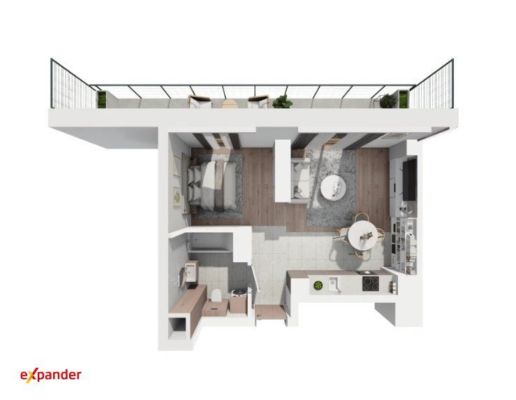 Nowoczesne 2-pokojowe mieszkanie z loggią i widokiem na miasto Katowice, Adama Mickiewicza  38m2 Foto 1