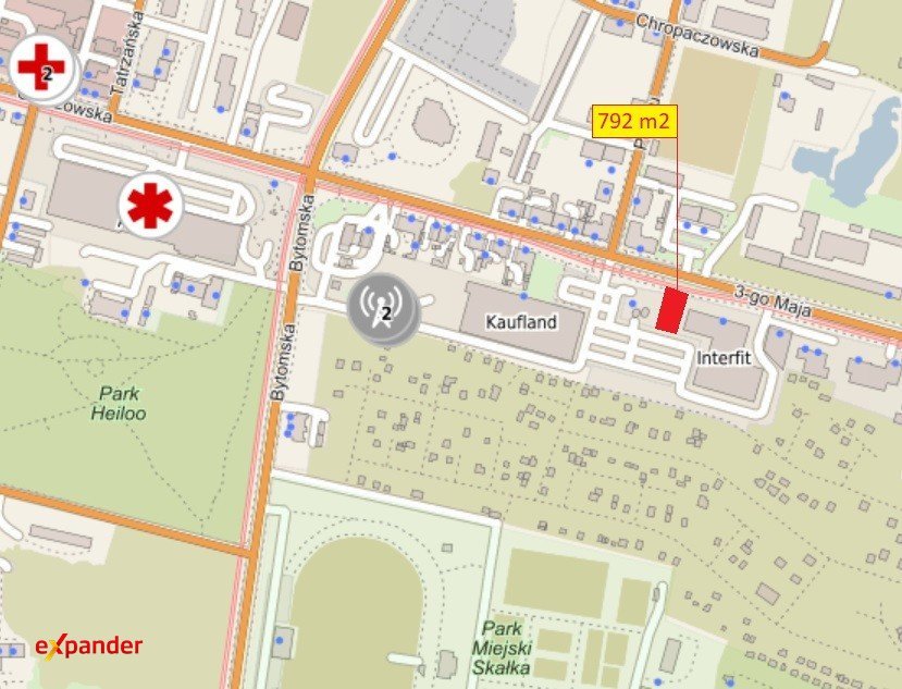 Działka usługowa 792 m² przy ul. 3 Maja, media, parking Chorzów, 3 Maja  792m2 Foto 1