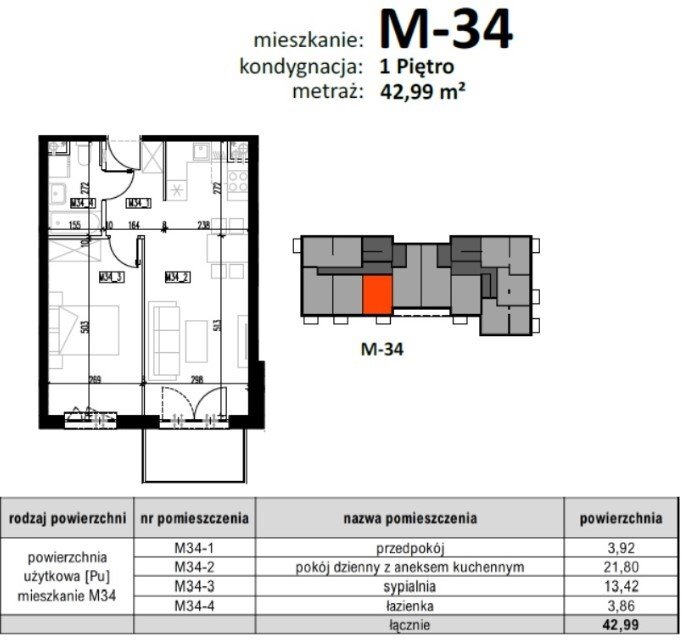 Mieszkanie dwupokojowe na sprzedaż Łańcut, Jana Matejki  43m2 Foto 6