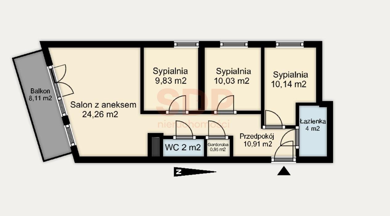 Mieszkanie czteropokojowe  na sprzedaż Wrocław, Śródmieście, Kleczków, Wybrzeże Conrada - Korzeniowskiego  72m2 Foto 2