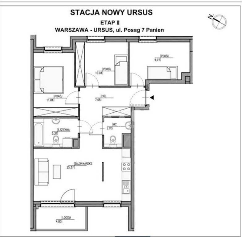 Mieszkanie czteropokojowe  na sprzedaż Warszawa, Ursus, ul. Edwarda Habicha  75m2 Foto 3
