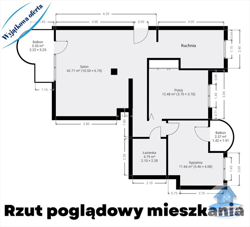 Mieszkanie trzypokojowe na sprzedaż Bydgoszcz, Skrzetusko  71m2 Foto 19