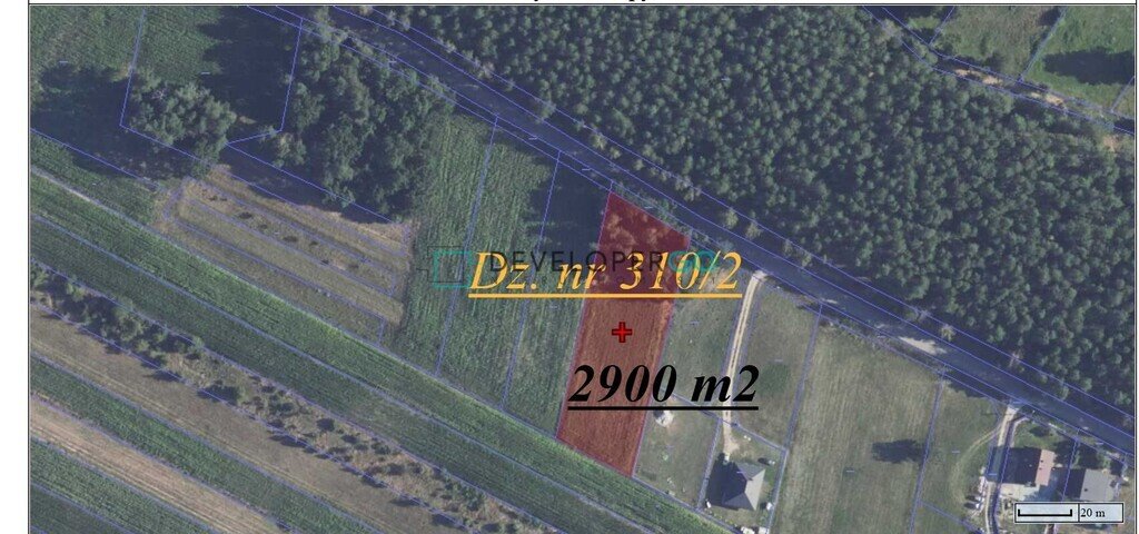 Urokliwa działka 2900 m² pod dom w Lelis, las, asfalt Lelis, Platynowa  2 900m2 Foto 1