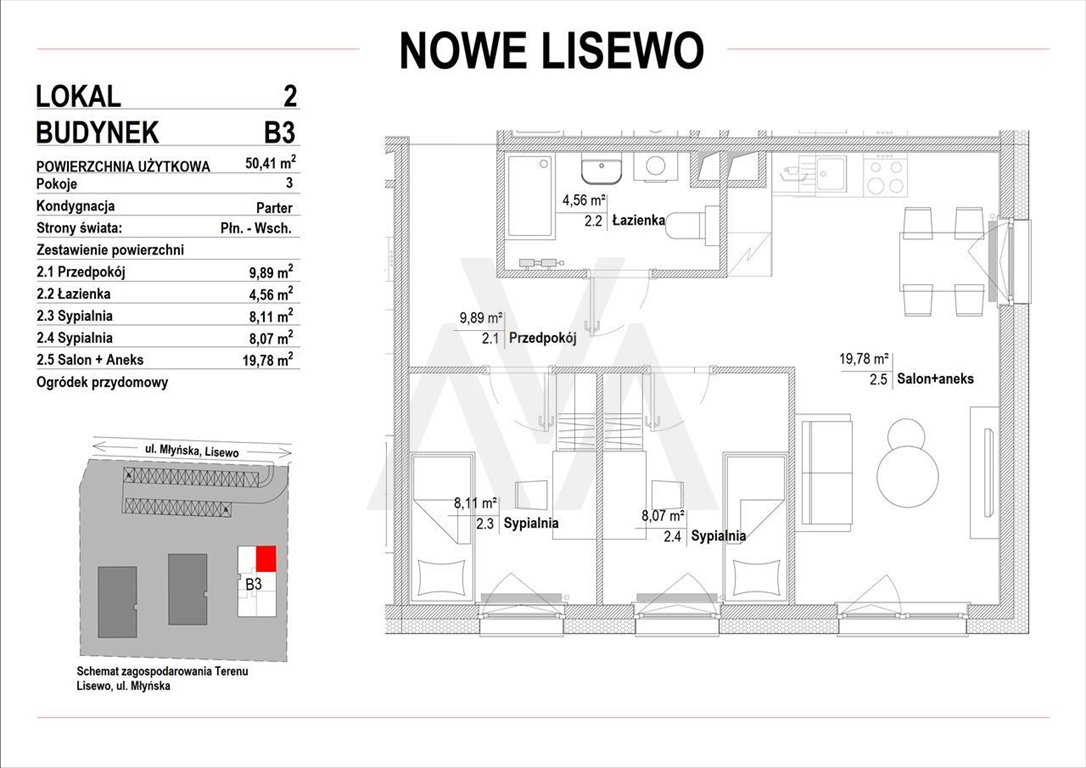 Mieszkanie dwupokojowe na sprzedaż Lisewo, Nowe Lisewo, Nowe Lisewo, Lisewska  37m2 Foto 9