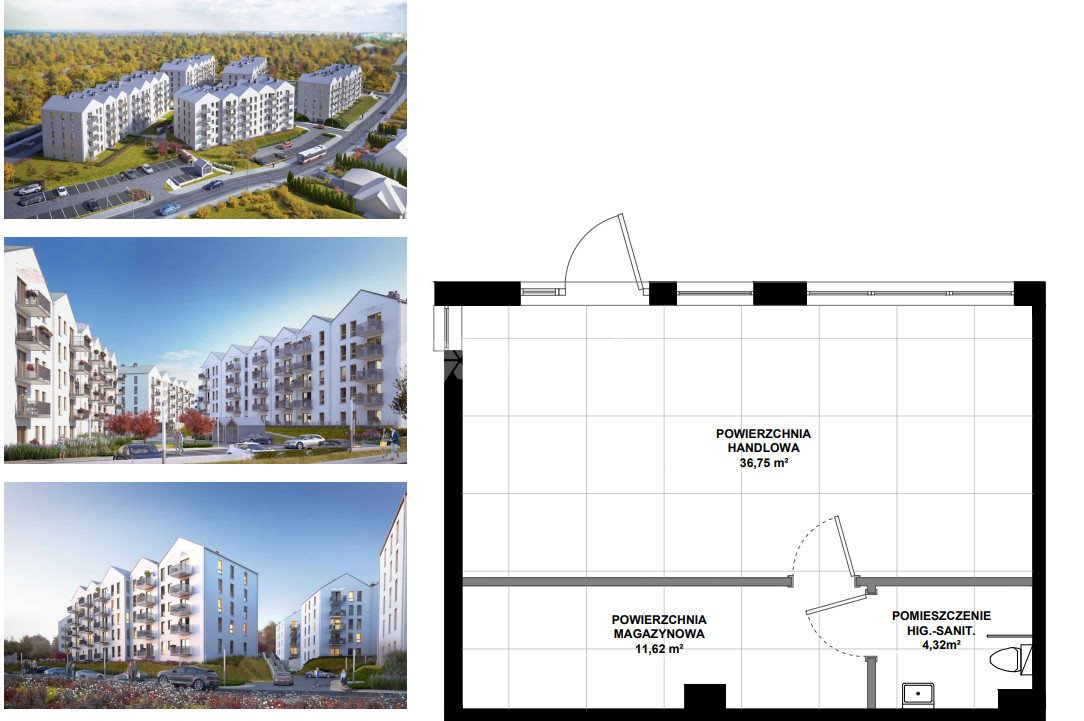 Lokal użytkowy na sprzedaż Gdańsk, Orunia Górna, Wielkopolska  54m2 Foto 1