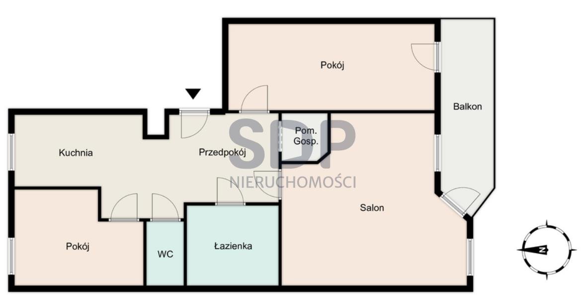 Mieszkanie trzypokojowe na sprzedaż Wrocław, Krzyki, Krzyki, Sztabowa  65m2 Foto 5