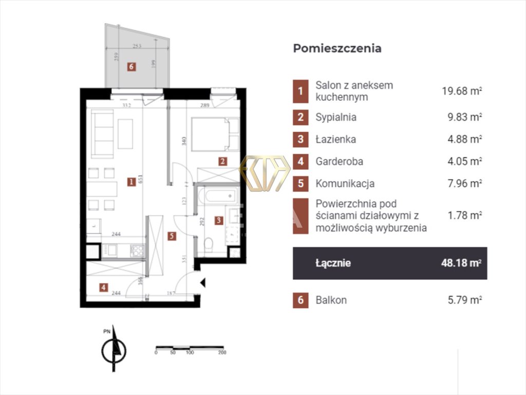 Mieszkanie dwupokojowe na sprzedaż Dąbrowa Górnicza, Przemysłowa  48m2 Foto 4