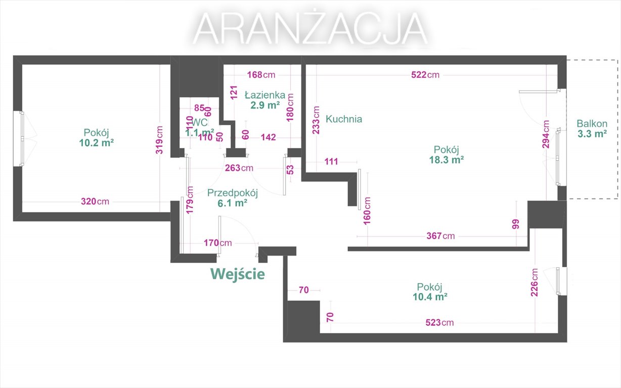 Mieszkanie dwupokojowe na sprzedaż Czeladź  56m2 Foto 10