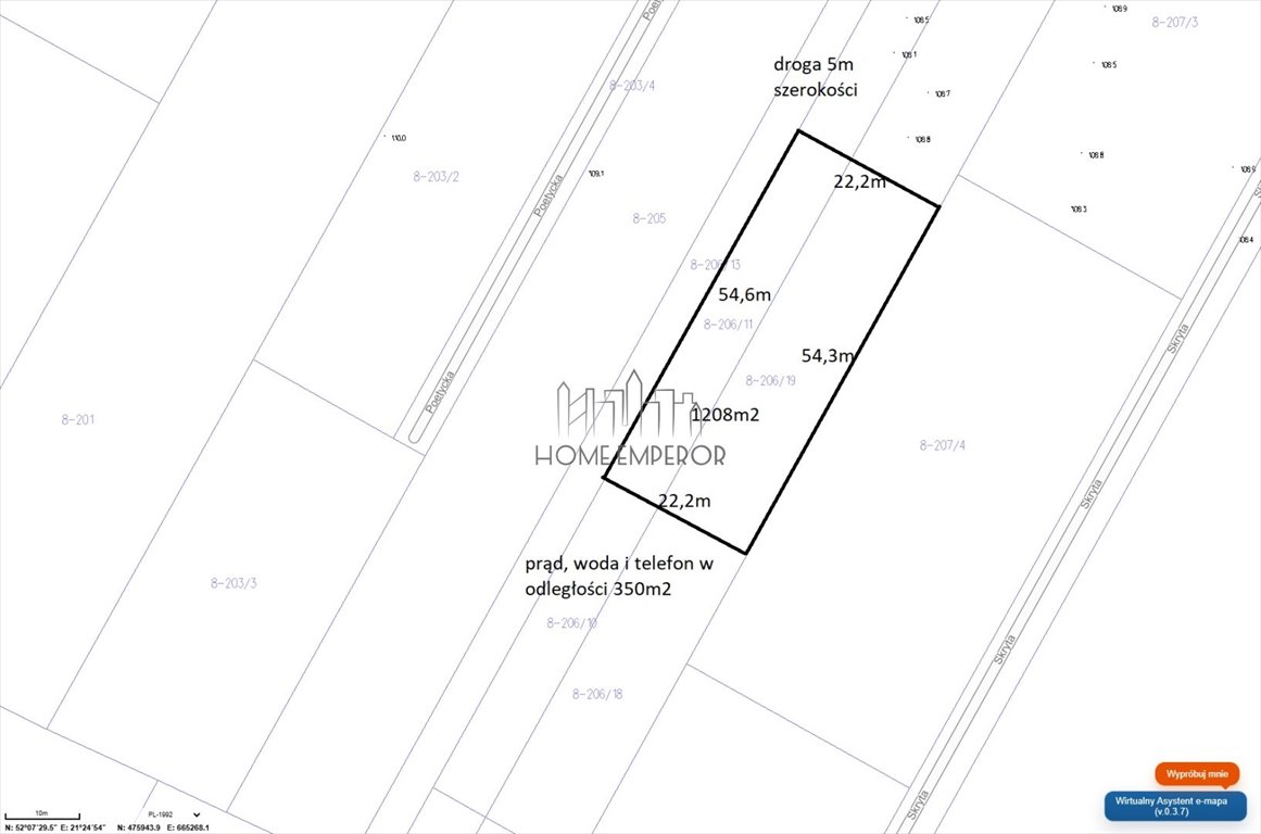 Działka pod zabudowę 7 domów, media, warunki zabudowy Glinianka, Szkolna  1 208m2 Foto 1