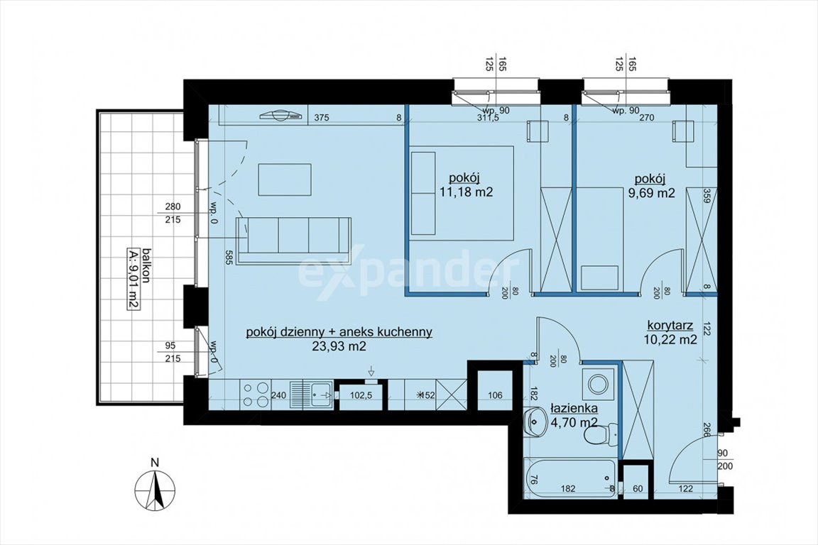 Mieszkanie trzypokojowe na sprzedaż Poznań, Winogrady  60m2 Foto 3