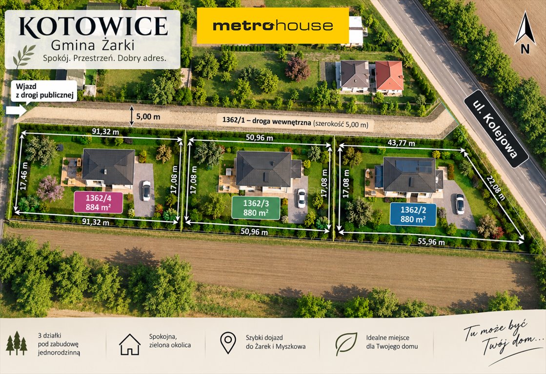 Działka budowlana 880 m² w Kotowicach - polecam: Kotowice: Kolejowa