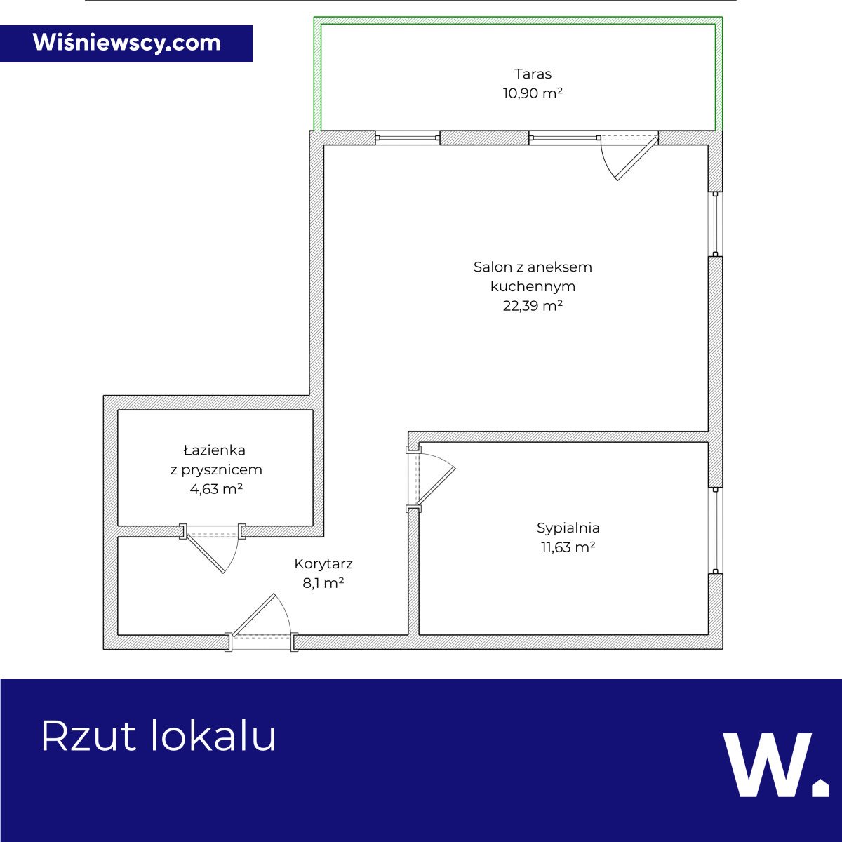 Mieszkanie dwupokojowe na sprzedaż Rotmanka, Bajki  47m2 Foto 2