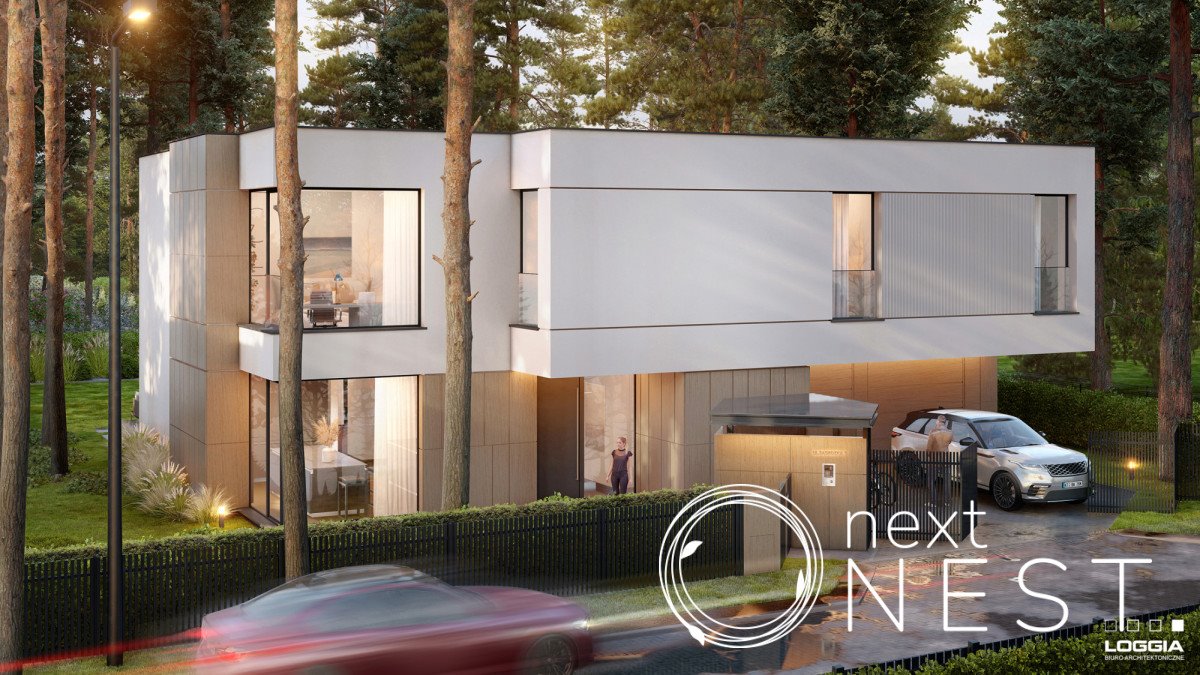 Dom wolnostojący 377 m² - nowoczesny projekt z dużymi przeszkleniami Chylice, Sąsiedzka  477m2 Foto 1