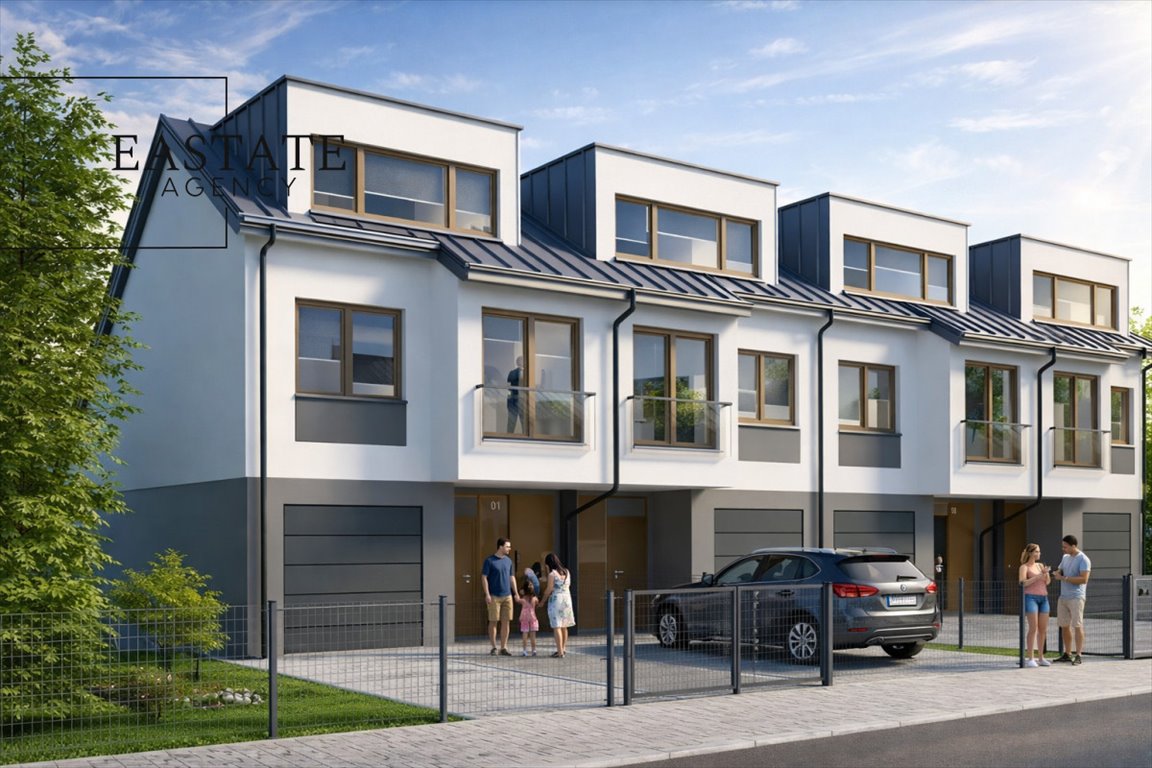 Nowoczesny dom bliźniak z ogrodem i garażem w Wawrze Warszawa, Wawer Międzylesie  156m2 Foto 1