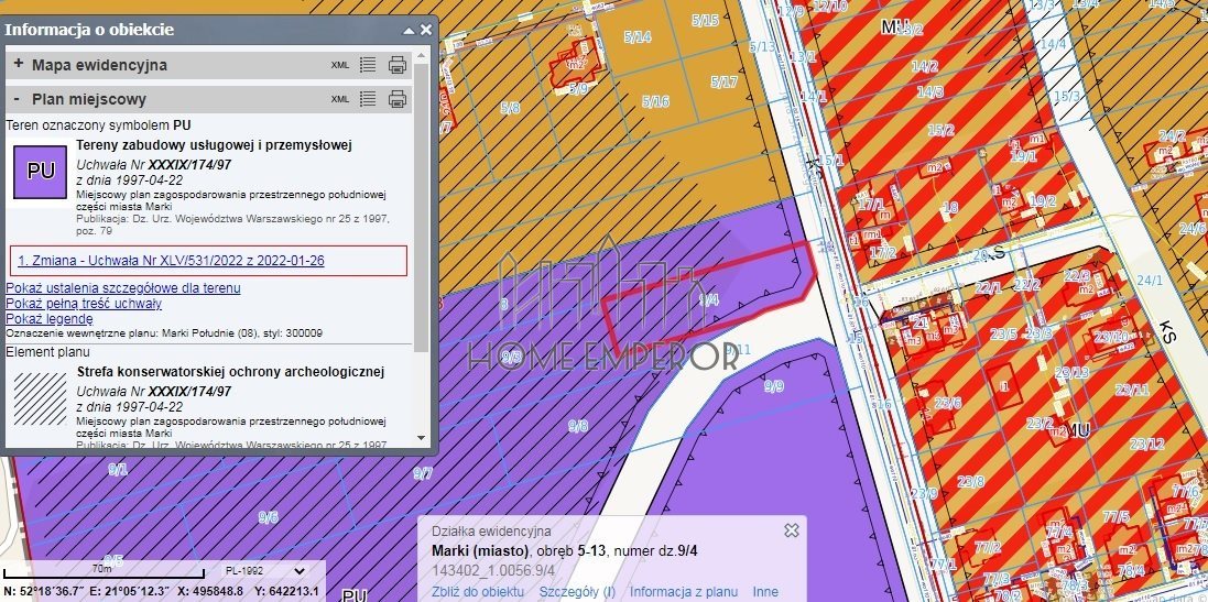 Sprzedam działkę 1479 m² w Markach z mediami: Marki: Skrzetuskiego