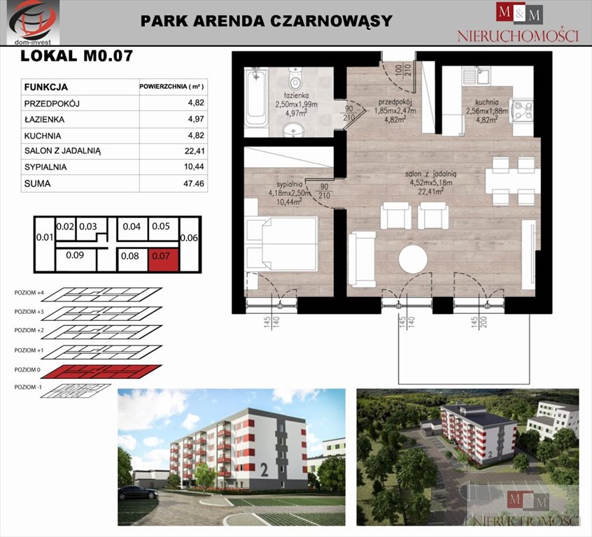 Mieszkanie dwupokojowe na wynajem Opole, Czarnowąsy  47m2 Foto 15