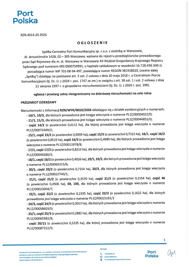 Działka na wynajem 655 503 m2 pod cele rolne Nowy Oryszew  655 503m2 Foto 1