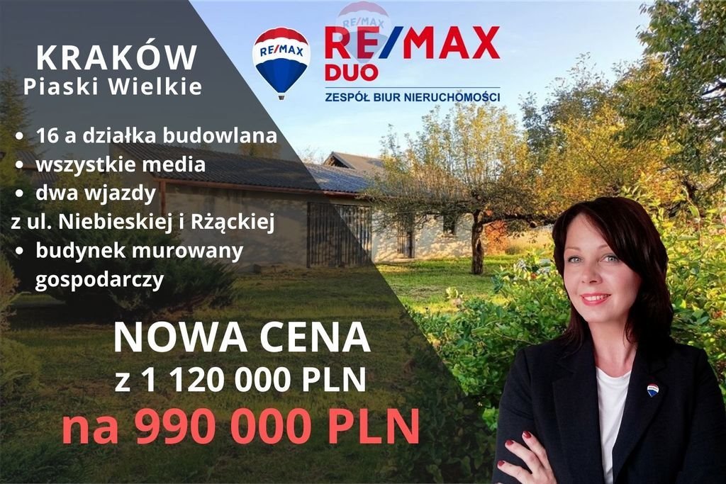 Działka budowlana na sprzedaż Kraków, Podgórze, Niebieska  1 600m2 Foto 1