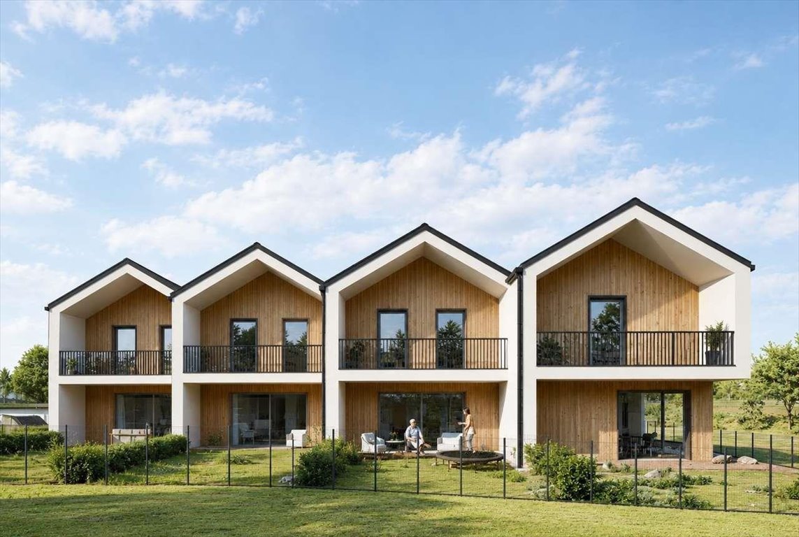 Nowoczesny segment z ogrodem, 99,79 m², Borówiec.: Borówiec: Deszczowa