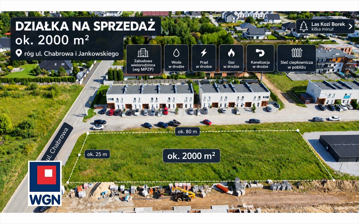 Działka 2000 m² pod zabudowę wielorodzinną (Ostrów Wielkopolski) Ostrów Wielkopolski, Chabrowa  2 000m2 Foto 1
