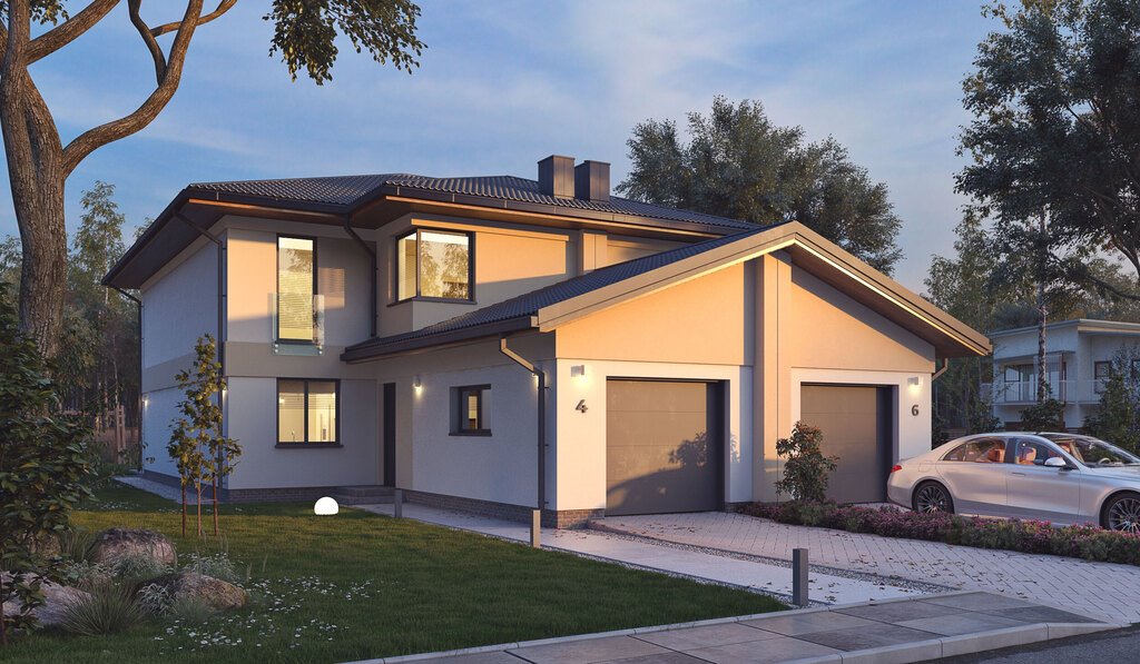 Nowoczesny bliźniak 224m2 z lasem, garażem i tarasem Niewodnica Korycka, Radosna  224m2 Foto 1