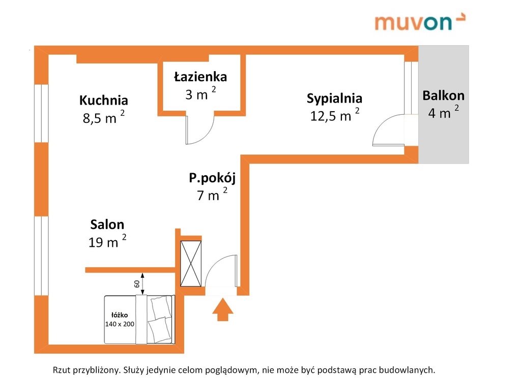 Mieszkanie dwupokojowe na sprzedaż Łódź, Bałuty, Zmienna  50m2 Foto 4