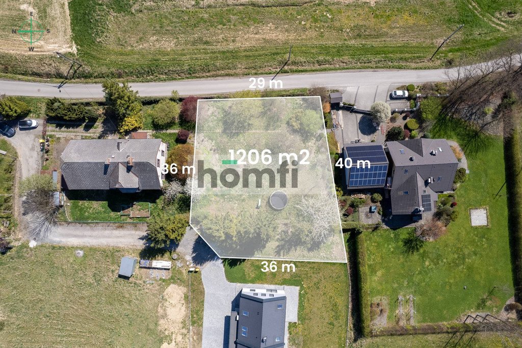 Działka budowlana 1206 m² z MPZP, uzbrojona, spokojna okolica Bielsko-Biała, Hałcnów, Grenady  1 206m2 Foto 1